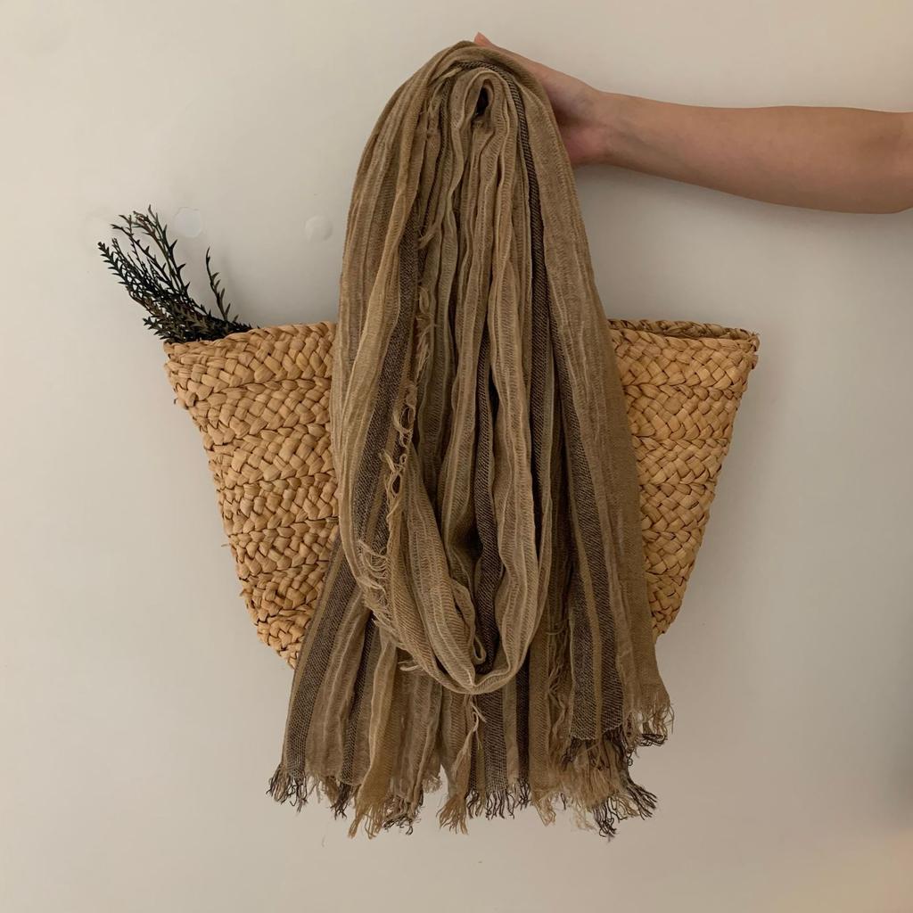 Cotton Linen Tie-dye Striped Men's Scarf Autumn Winter Warm Men Scarves Tassel Long Shawl Male Accessories Bufanda Wraps