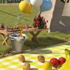 Foldable Picnic Mat Waterproof Sand Blanket Extra Large Picnic Rug Healthy Odor-Free Fabric Yellow Red Stripe Blanket for Beach
