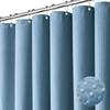 1pc Waterproof Shower Curtain Plain Waffle Mildew-proof Shower Curtain Bathroom Partition Curtain Home Living Room Decoration