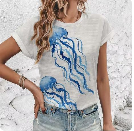 New Fashion Trend Crew Neck T-shirt 2024 Summer Casual Sports Comfortable Short-sleeved Top High Quality Simple Women