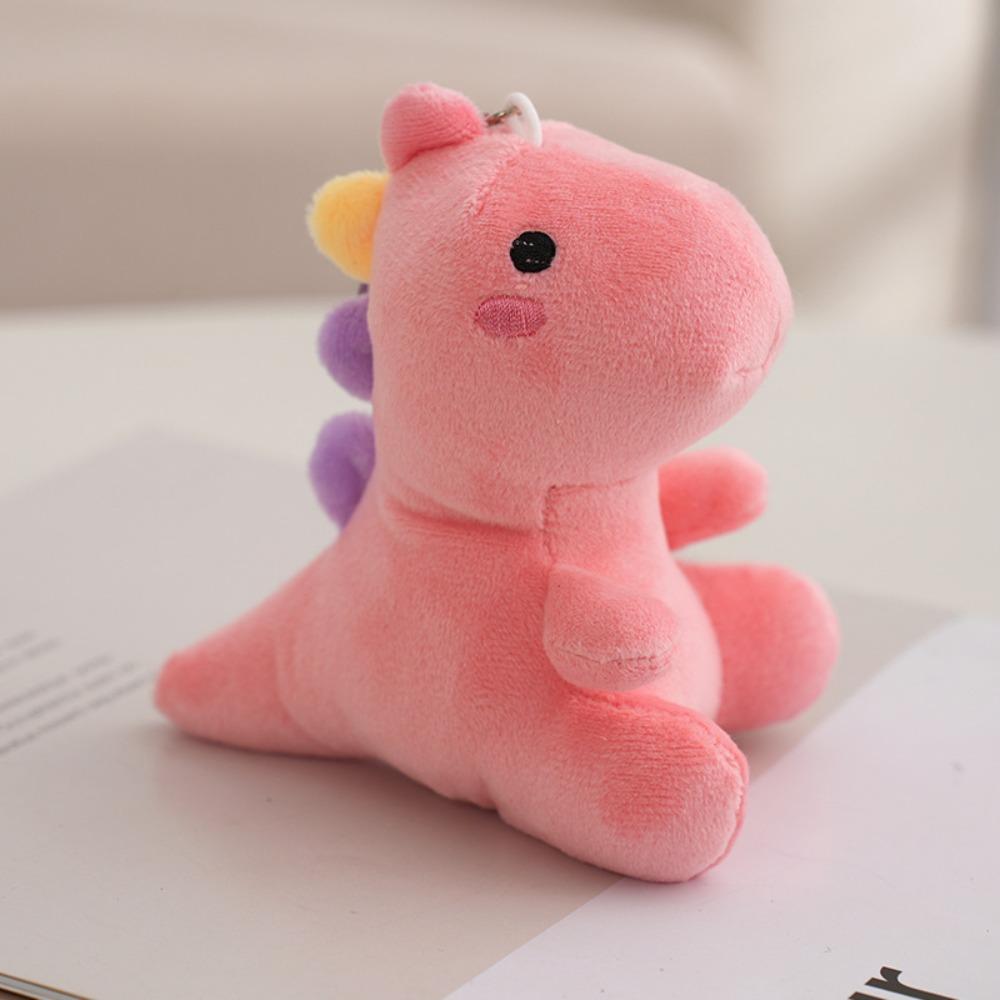 New Plush Keychain Toy Dinosaur Plush Keyring Cute Soft Dinosaur Plush Doll Mini Dinosaur Pendant розовый