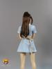 Scale Action Figure Compatible with TBLeague and Other Bodies HAILI TOYS HU9046B Family Restaurant Clerk Beautiful Woman Blue Uniform and Shoes Set