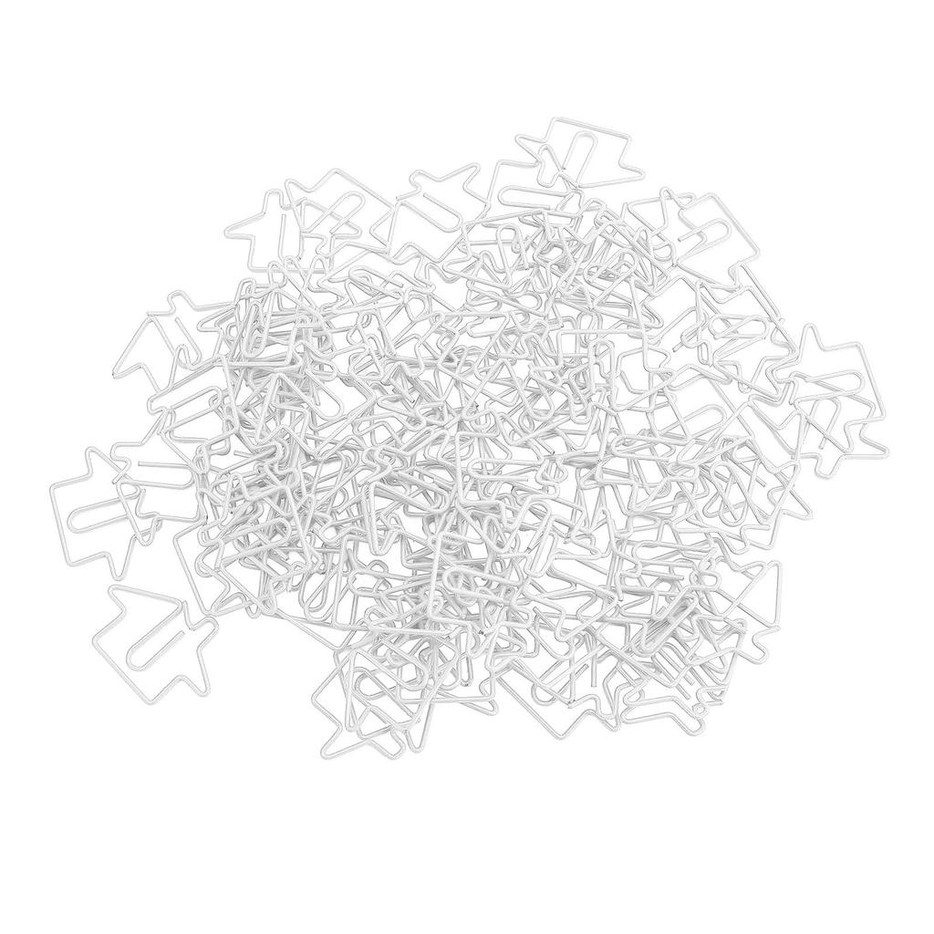 100Pcs House Shaped Paper Clips Iron Wire Multifunctional Decorative Fancy Paperclips for Organizing Marking Gift White
