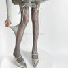 Y2K Fashion Gothic Flower Hollow Out Sexy Pantyhose Women Fishnet Bow Tie Ins  Girls Jk Tights High Elastic Hipster Leggings