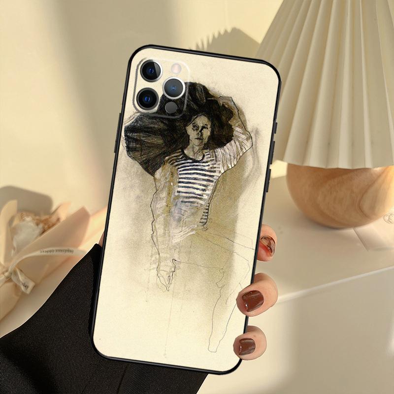 Egon Schiele Phone Case For iPhone 13 16 15 11 12 14 17 Pro Max 12 mini 15 16 Plus 16e 17 Air Cover Funda