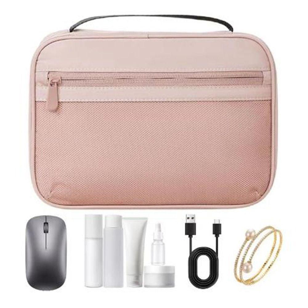 

Polyester Cable Storage Bag Black Large Capacity Cable Cord Organizer Dustproof Electronic Cable Organizer Travel розовый