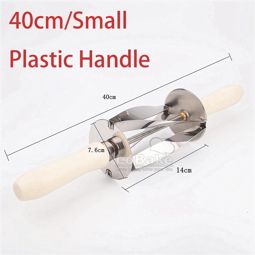 Edelstahl Croissant Maker Trigon Rollmesser Teigschneider Pizza mit Holz- und Kunststoffgriff DIY Backzubehör