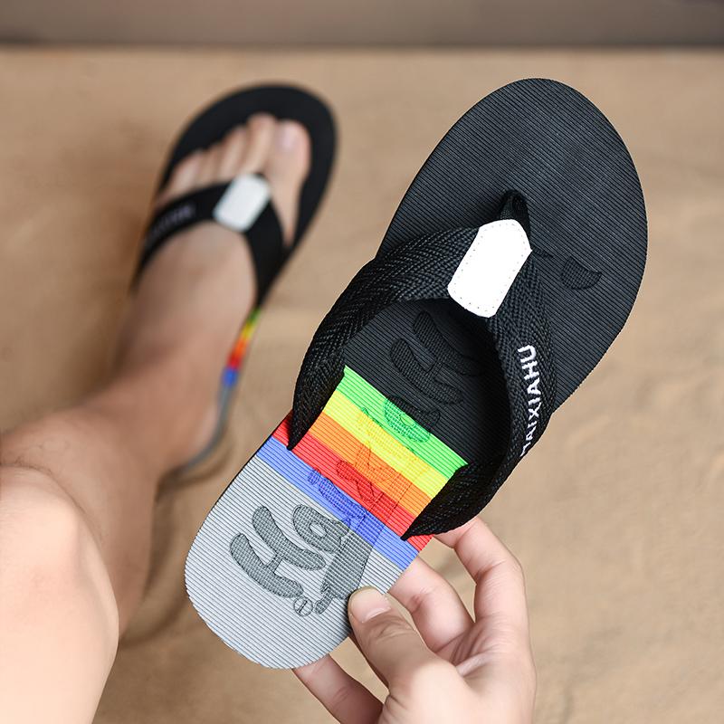 Men's comfortable flat slippers Summer beach sandals non-slip casual men's shoes flip-flops indoor bathroom flip-flops
