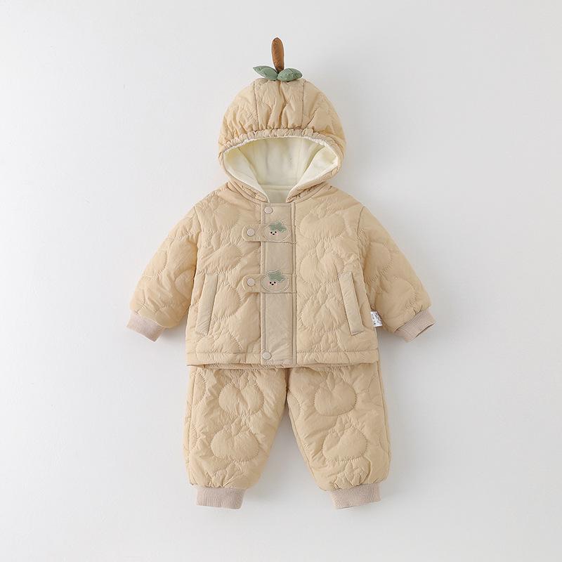 

Children s Quilted Hooded Jacket & Pants Set - Thick Winter Cotton for Babies & Toddlers 90 cm