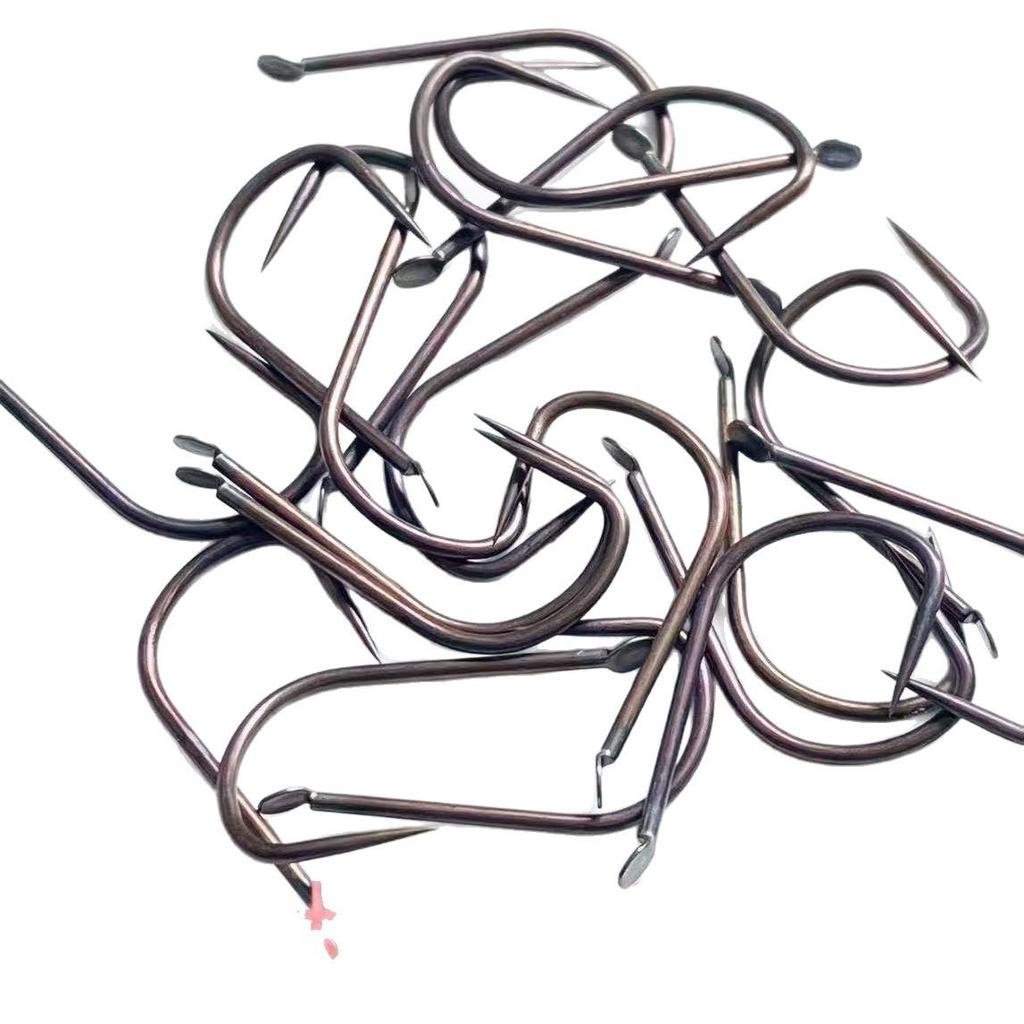 Rotes Sandelholz Kanto Haken ohne Widerhaken, Langer Schenkel für Graskarpfen & Silberkarpfen, Flying Hook Angelzubehör - Schwarz