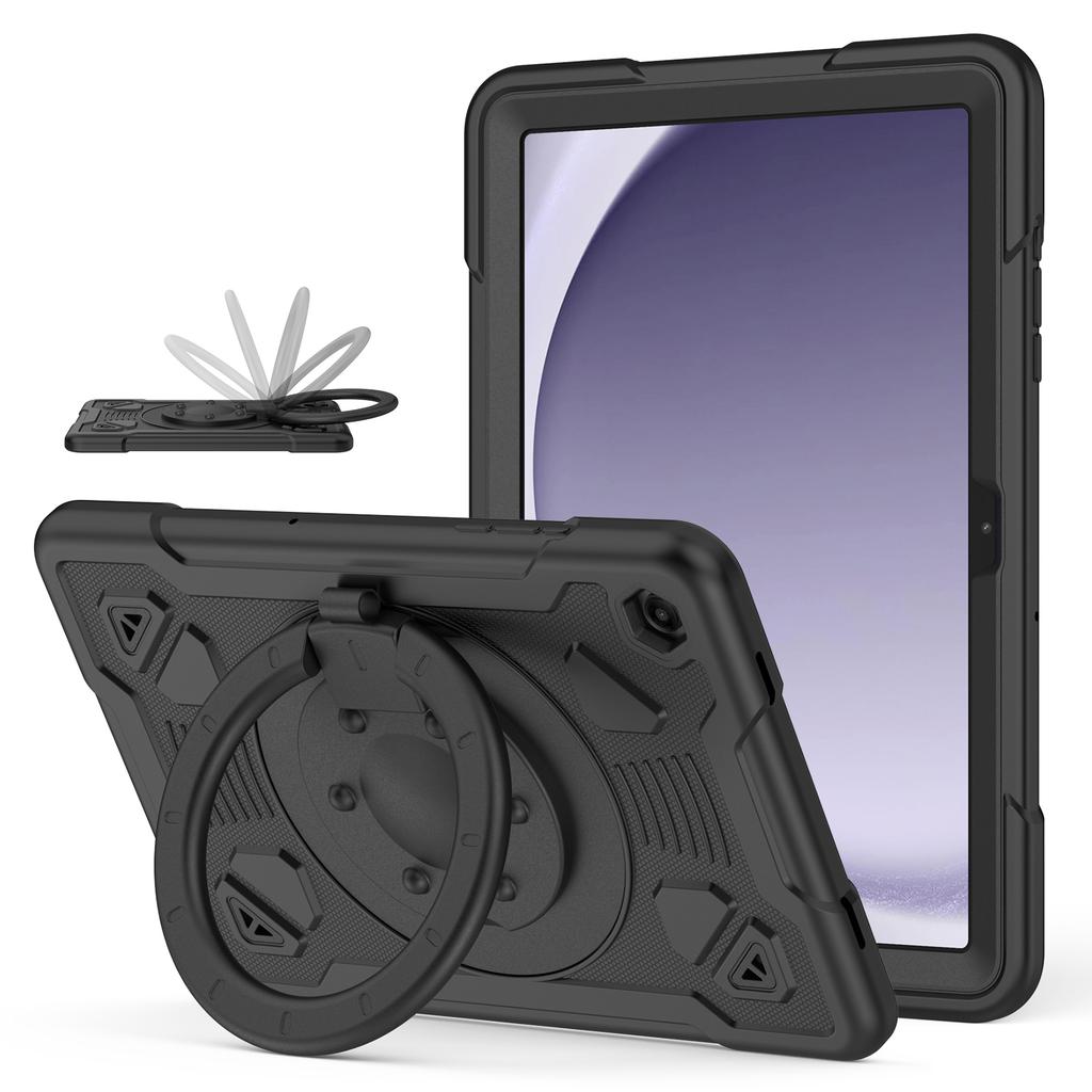 Tablet Case For Samsung Galaxy Tab A9 / Tab A11 with Hand Grip Kickstand Space Planet PC + Silicone Tablet Cover