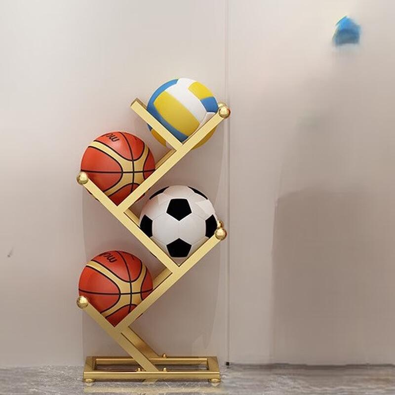 4-Tier Golden Basketball Storage Rack