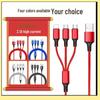 One-to-three Nylon Braided Charging Cable for Apple, Android, Huawei - Fast Charge 3-in-1 Gift