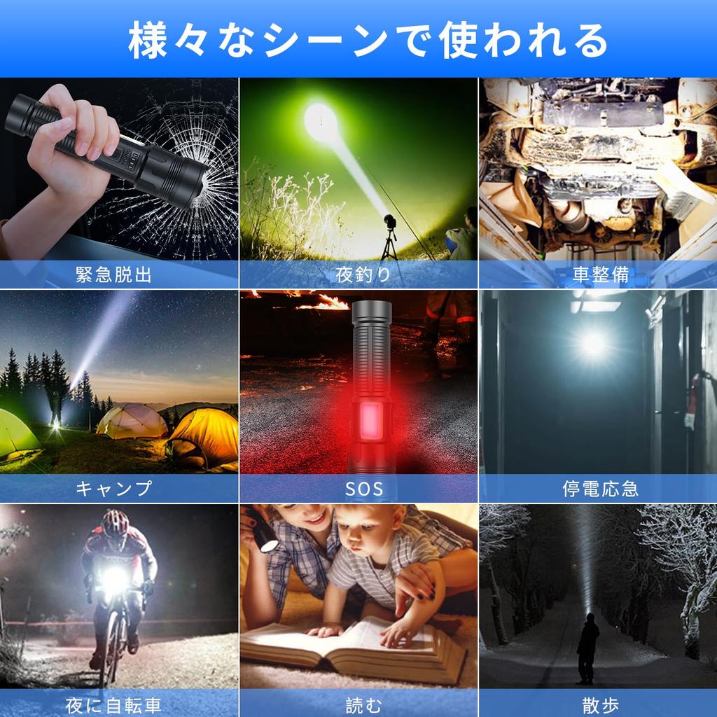 Powerful LED Handheld Emergency Military USB High 7 Dimming Horizontal Bright Aluminum Alloy Flashlight, G1, Flashlight, Flashlight, Grade, Type-C