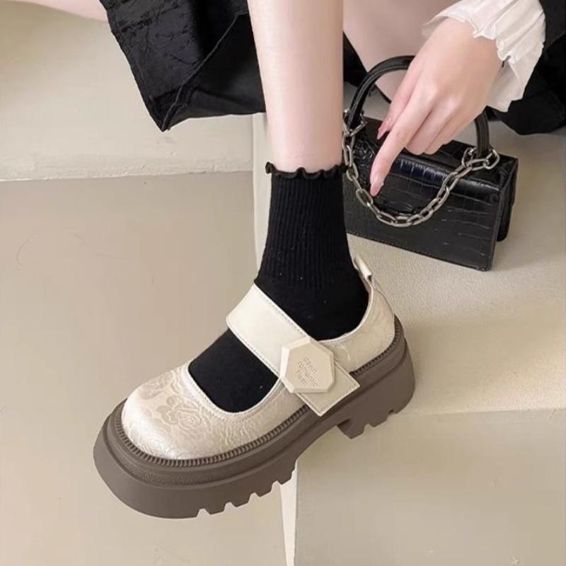 Summer Chunky Women's Mary Jane Shoes 2025 Black Ankle Buckle Ladies High Heels Korean Platform Increased Lolita Shoes De Mujer