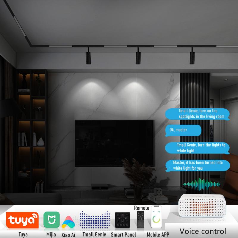 Zigbee Smart WiFi Magnetic Track Lights LED DC48V Dimmable Spotlight Tuya App Alexa Google Assistant Voice Control Rail Lamp