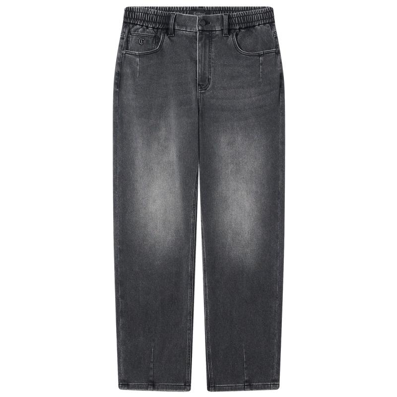 

Cabbeen Men s Warm Ginger Brushed Denim Straight-Leg Pants M