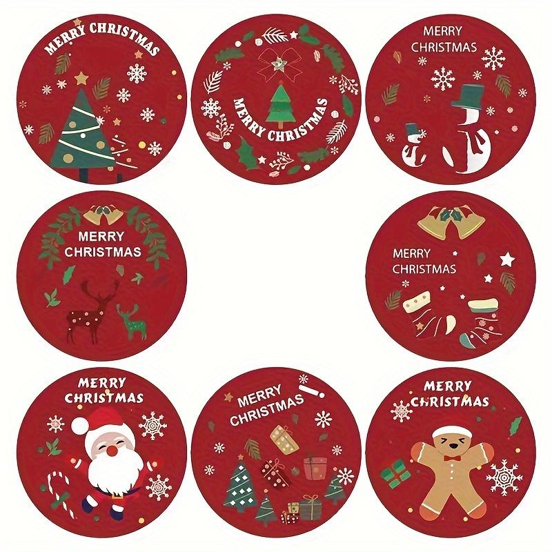 500pcs/1roll Christmas Stickers DIY Gift Packaging Baking Decoration Commodity Packaging Sealing Stickers Gifts Box Decoration