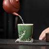 Green Glaze Handmade Ceramic Teacup Chinese Kung Fu Gongfu Teaware Set Retro Japanese Mugs Drinkware Tea Ceremony Master Cups