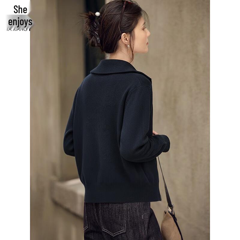 Women's Stand Collar Zipper Knit Cardigan Sweater