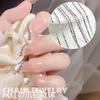Gold & Silver Chain Nail Art Accessories: Sparkly, Versatile Handmade Rhinestone Pearl Decorations for DIY.