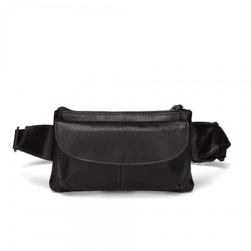 High End Foreign Trade Men s Bag Chest Business Commuting Shoulder Simple Solid Color Leisure Multi-functional Crossbody темный кофе