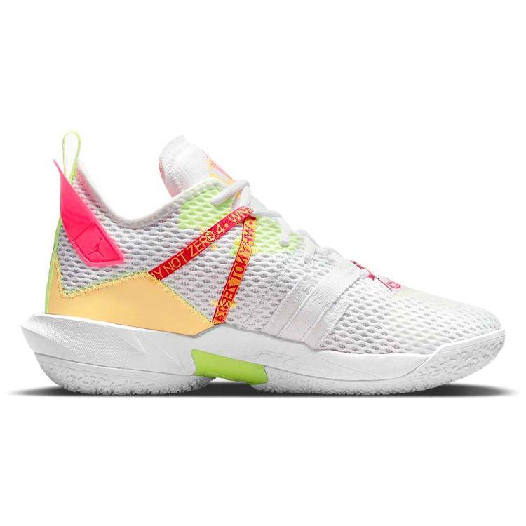 Air Jordan Why Not Zer0.4 PF Summertime Fresh Men Sneakers White Hyper-Pink Lime-Glow CQ4231-102
