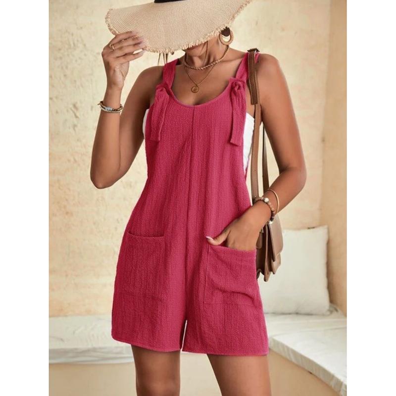 Summer Casual Fashion Plus Size Shorts Jumpsuits Women Elegant Vintage Solid Loose Women Playsuits Simple Vacation Beach Office Ladies Rompers 26354