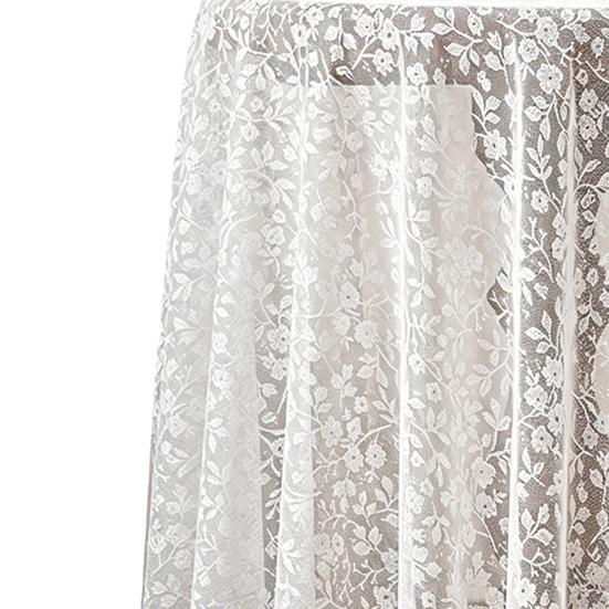 Runder Tischdecke aus floraler Spitze, Kaffeetischabdeckung aus Spitzengewebe mit muschelförmigem Rand für Hochzeit, Nachmittagstee-Party, Eingangsbereich-Dekoration