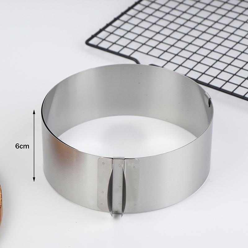 

Stainless Steel 6-8Cm Adjustable Telescopic Mousse Ring Circle Mold Rustproof With Scale Round Cake Rings Reusable Baking Tool 6cm