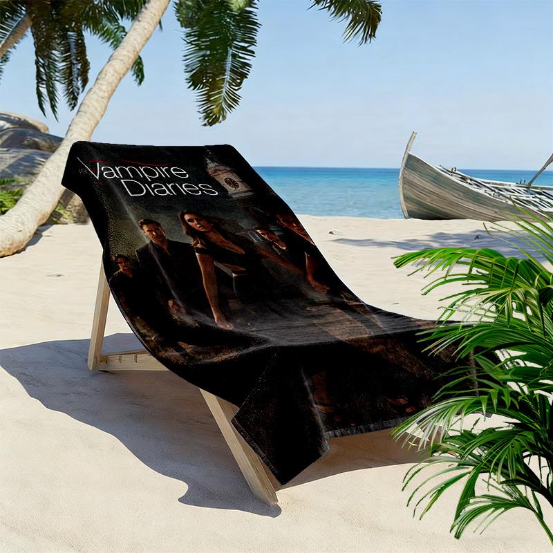 Mystic Falls Geheimnisse enthüllt Strandtuch weich Outdoor-Camping Saugfähiges Badetuch schwimmen Meeresufer Strandtuch Reise- und Urlaubs-Handtücher Komfort Strand