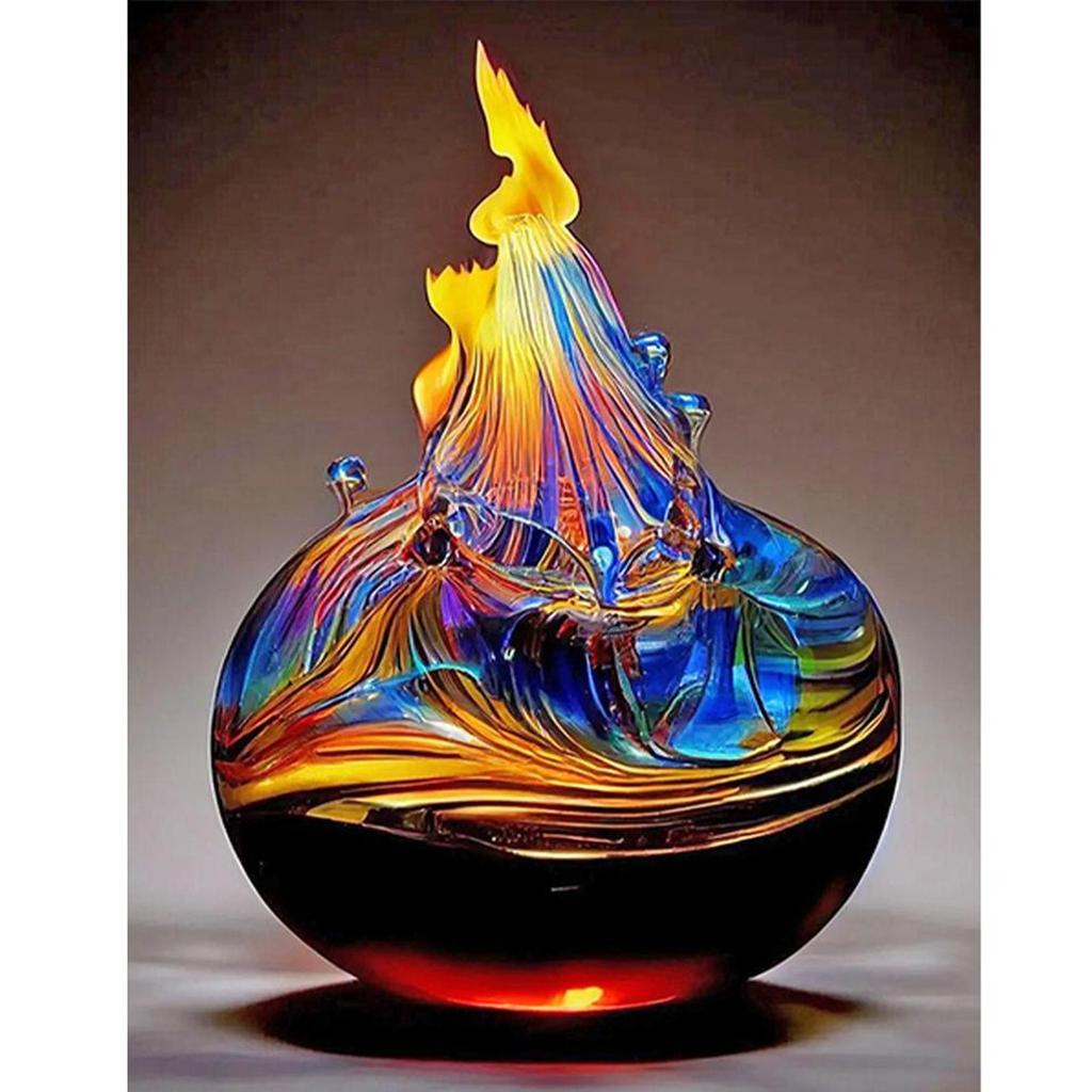 5D DIY Diamond Rhinestone Drawing Full Round Drill Sculpture Kit Diamond Drawing Resin Canvas Decoration for Living Room Bedroom
