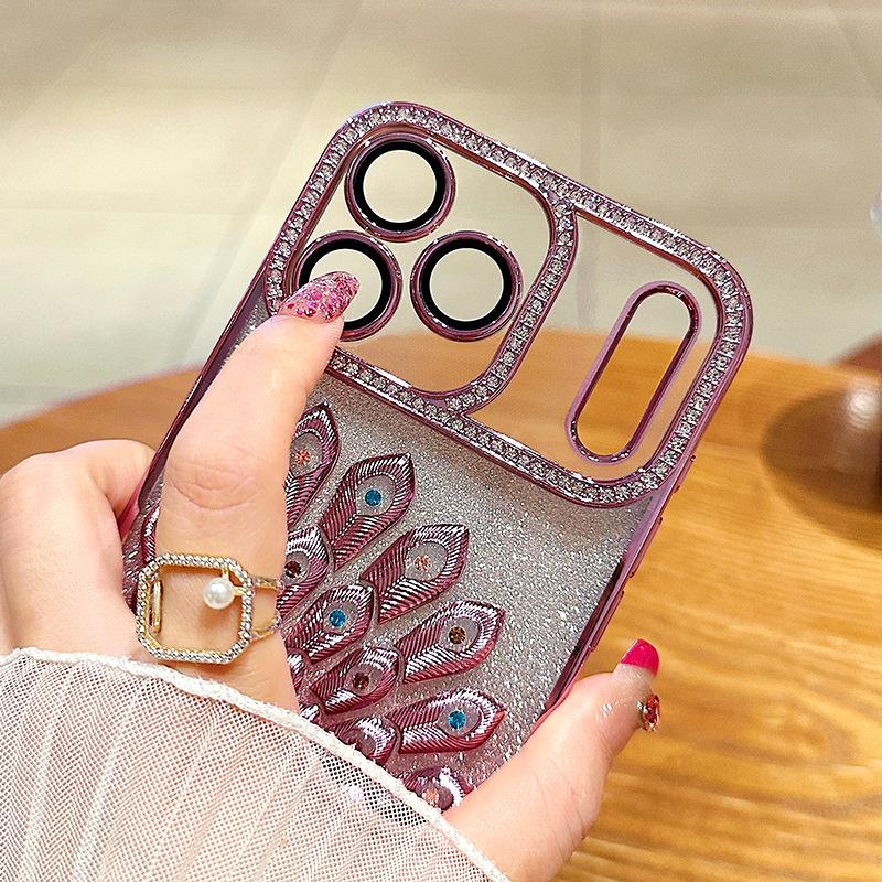Bunte Diamant-Pfauen-Gradienten-Handyhülle für iPhone 17 Pro Max