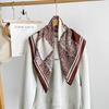 Fashion versatile herringbone pattern cotton and linen silk scarf high-end chain printing square scarf decorative scarf women's scarf