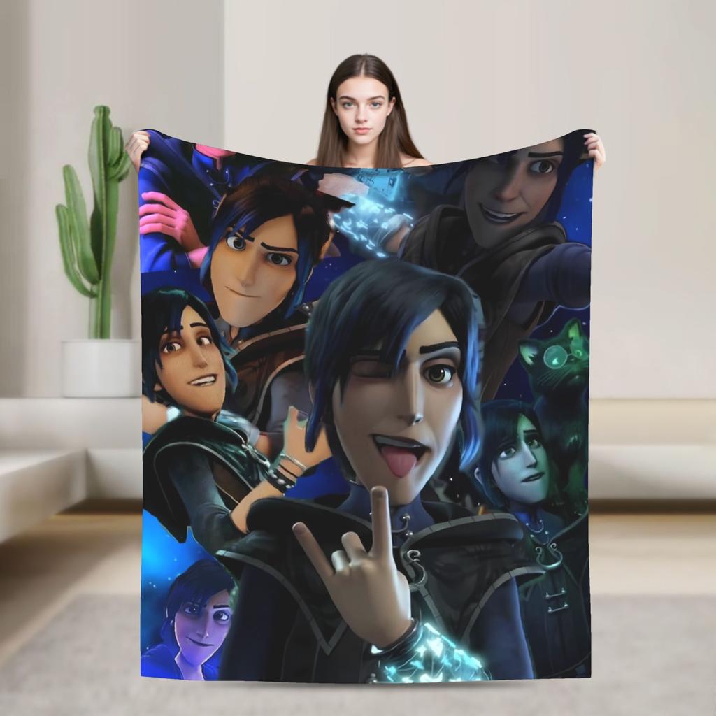 Trollhunters Tales Of Arcadia Flannel Blankets Soft Durable Throw Blanket for Couch Chair Travel Office Bedspread Sofa Bed Cover
