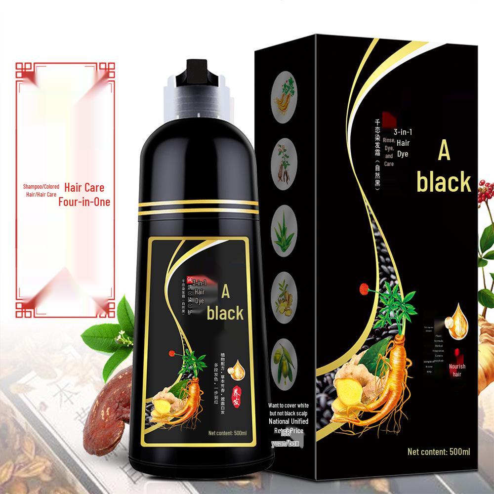 Black Qianlian Plant-Based Hair Dye - Gray Coverage Tube