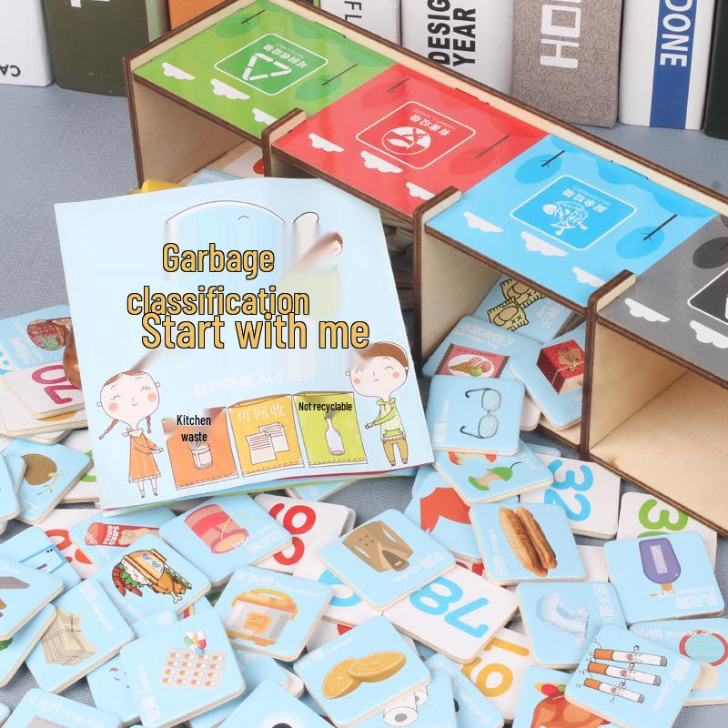 

Wooden Waste Sorting Table Game & Educational Building Blocks for Children