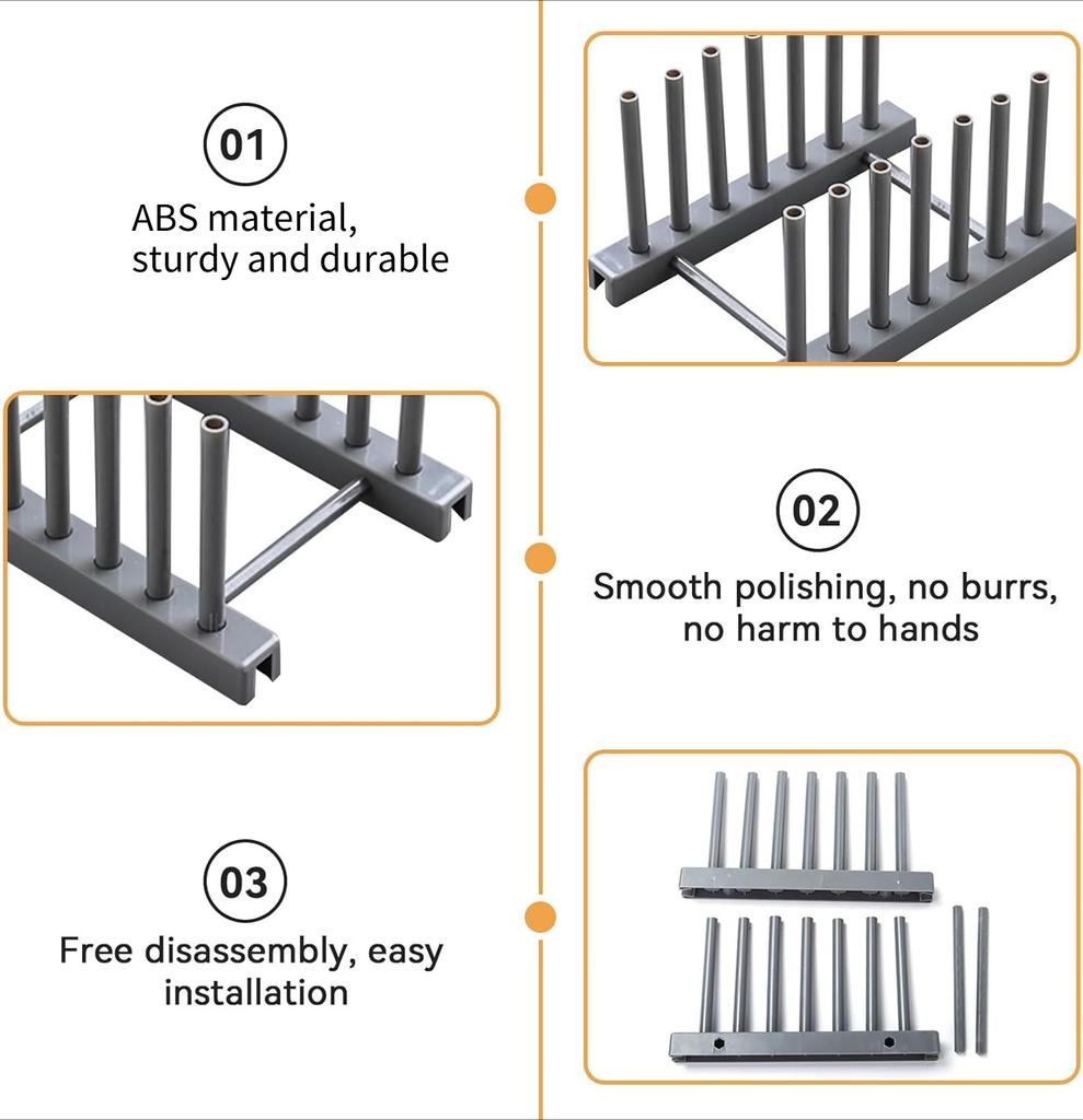 2 PCS Plate Rack Organizer for Cabinet – Plastic Stand for Plates, Bowls, Trays & Bakeware, Keeps Items Dry