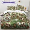 Retro Oil Painting Animals Pattern Bedding,Quilt Set Quilt Cover Pillowcase Home Birthday Gift (1 * Duvet Cover + 2 * Pillowcase, Without Core)