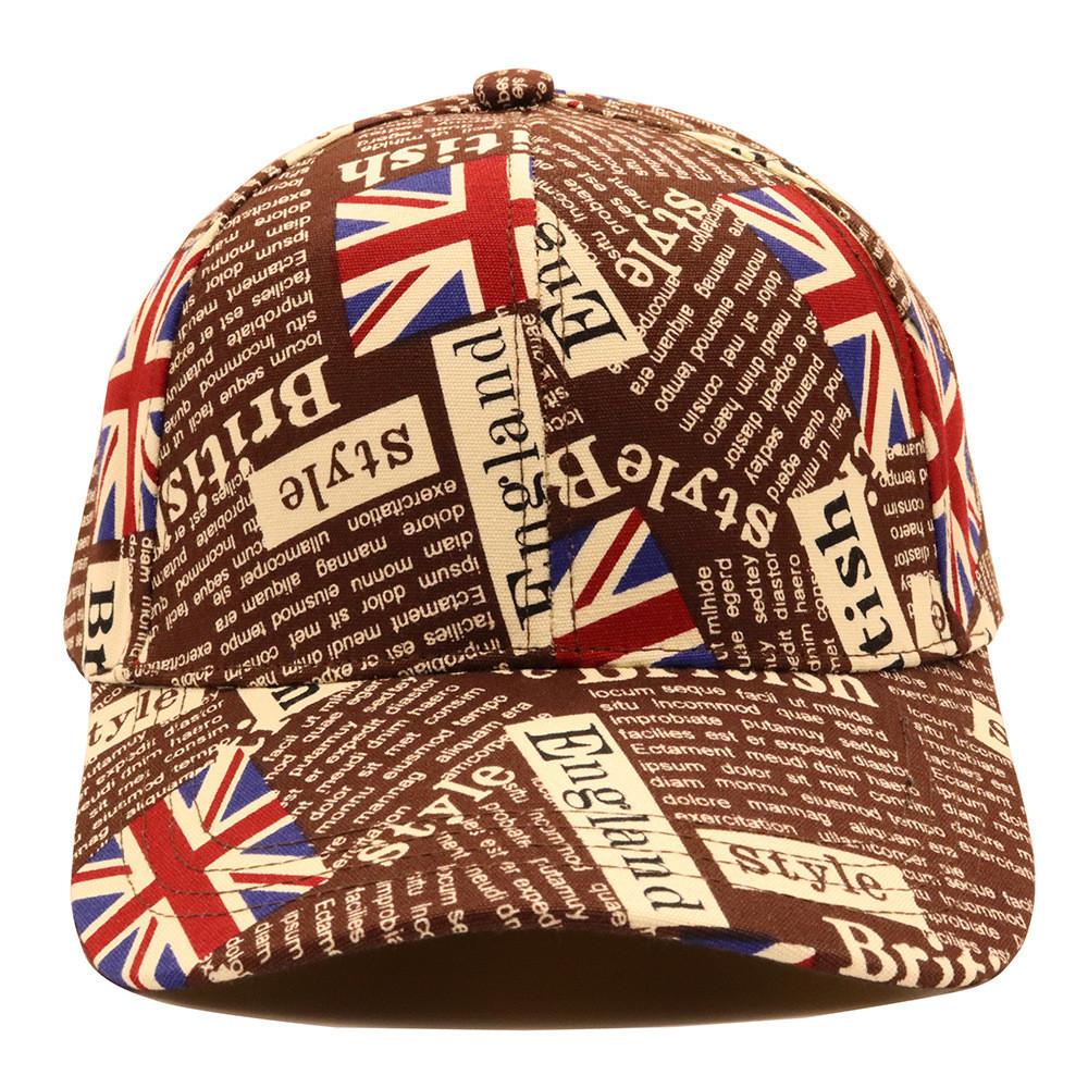 

Uk National Flag Character Baseball Cap Printed Letter Casual Hat Simple Brown