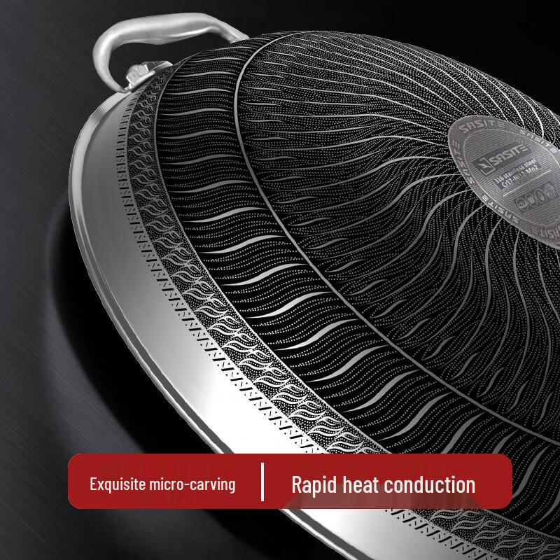 Saste 316 Stainless Steel Wok with Lid