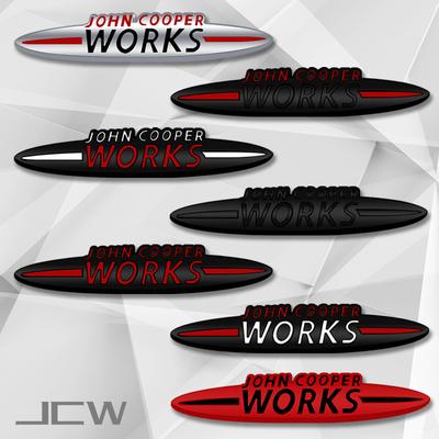Badge John Cooper Works en Alliage de Zinc Emblème de Coffre de Carrosserie de Voiture Autocollant Décalcomanie 3D pour Calandre Pour Mini JCW R52 R53 R56 F55 F56 F54 Styling