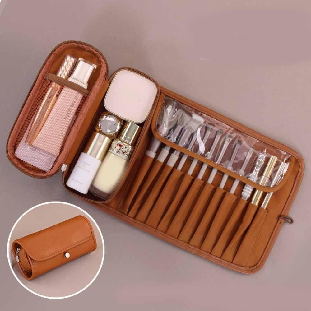Waterproof Cosmetic Storage Bag Large Capacity Roll Cosmetic Bag Makeup Brush Bag  Holiday Gift
