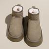 Thick-soled Snow Boots Women's 2025 Fashion New Autumn and Winter Fur Integrated Short Tube High-soled Warm Waterproof Cotton Shoes