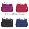Nylon shoulder bag with multiple pockets, fits a 500ml water bottle, unisex, spacious, horizontal design, lightweight, large capacity, wide gusset,