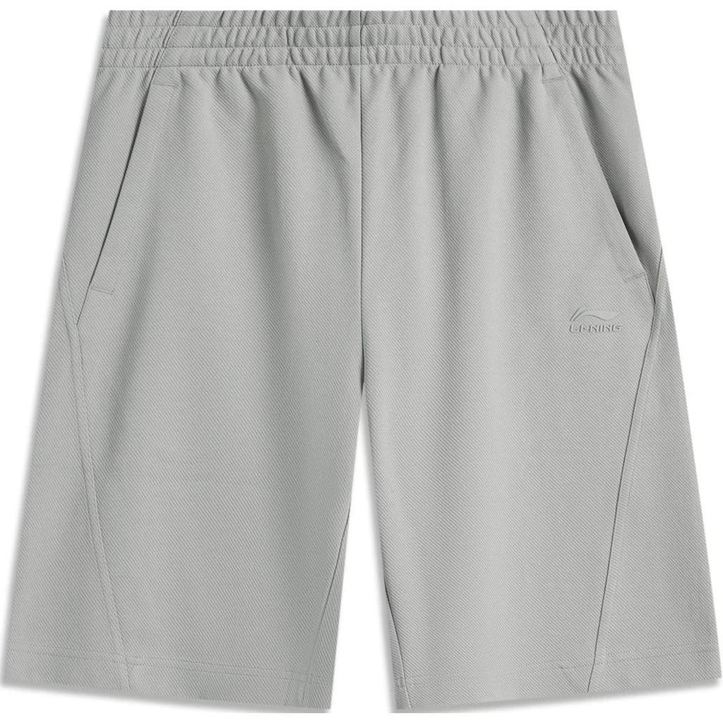Li Ning Sports Lifestyle Series Solid Color Mid Waist Comfortable Breathable Straight Leg Casual Shorts Men shorts Moonlight-Gray AKSU535-3