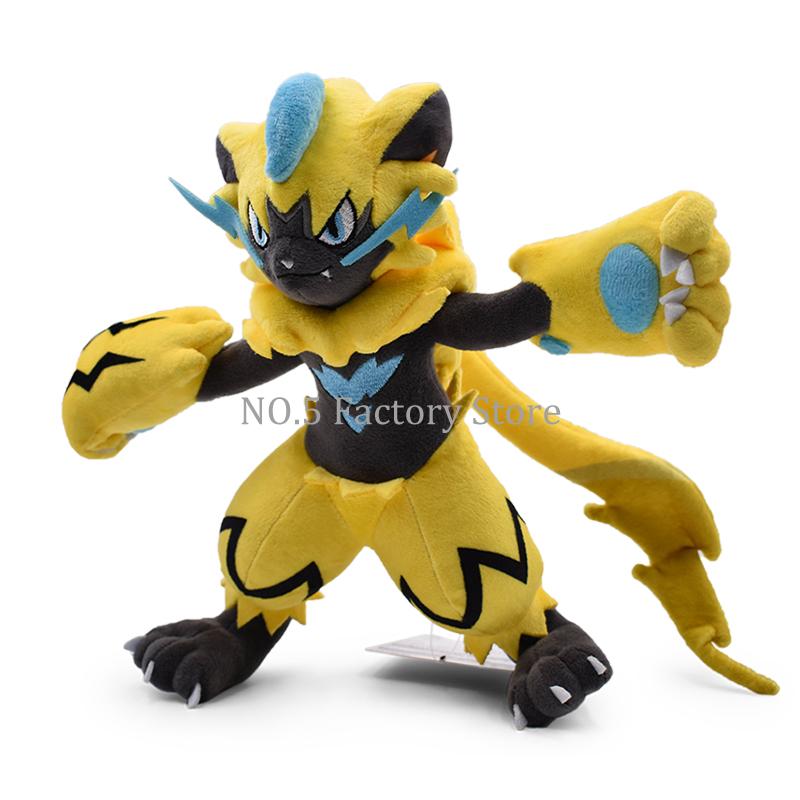 Yellow White Zeraora Shiny Cartoon Plush Toy Anime Stuffed Animals Peluche Doll Kids Toy for Children Christmas Gift