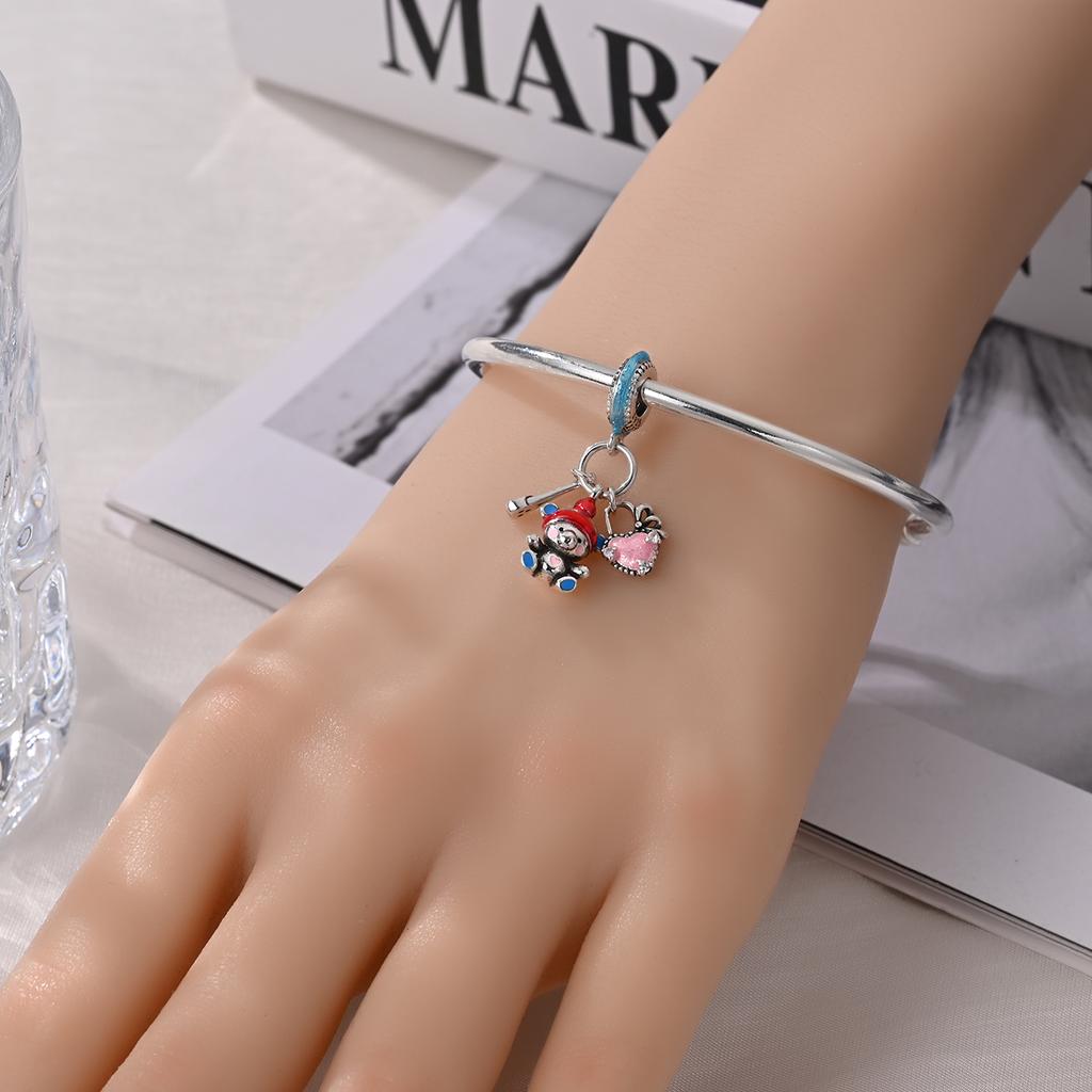 Charms Copper  Doll Bear Pendant Beads Fit Charms Plata  Original Bracelet Beads Women Jewellery Making