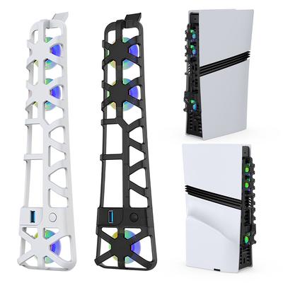 Temperature-Controlled Cooling Fan for PS 5 Pro External Fan Cooler with RGB Lighting and USB 3.0 Port for Playstation 5 Pro