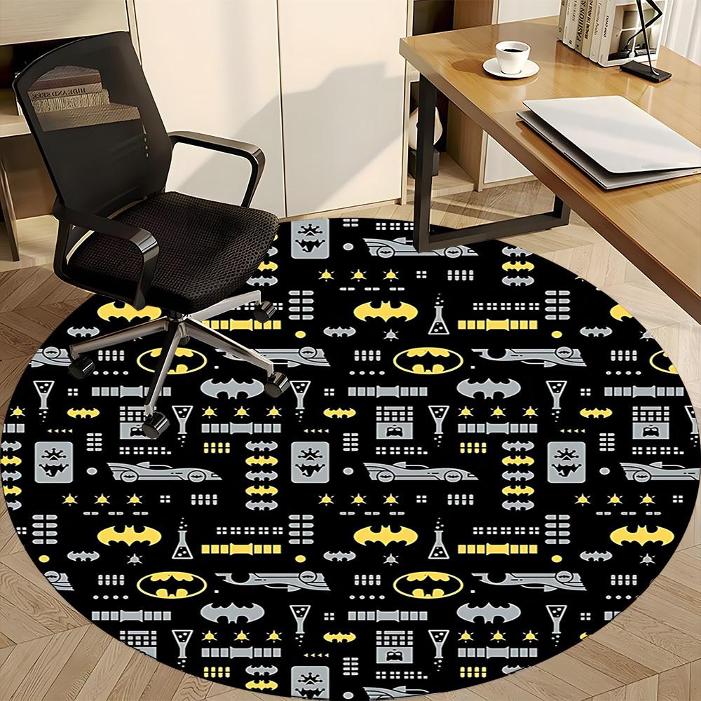 1pc Batman Office Round Area Rug, Under Office Chairs Bedroom Living Room Home Decor, Room Deco, Available in Various Sizes068